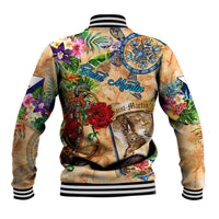 Saint Martin Baseball Jacket Geographic Coordinate Anchor - Turlte Tropical