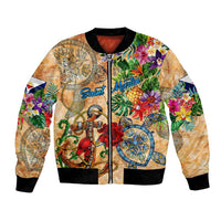 Saint Martin Bomber Jacket Geographic Coordinate Anchor - Turlte Tropical