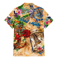 Saint Martin Family Matching Mermaid Dress and Hawaiian Shirt Geographic Coordinate Anchor - Turlte Tropical