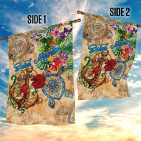 Saint Martin Garden Flag Geographic Coordinate Anchor - Turlte Tropical