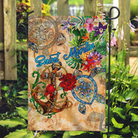 Saint Martin Garden Flag Geographic Coordinate Anchor - Turlte Tropical