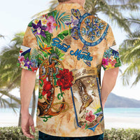 Saint Martin Hawaiian Shirt Geographic Coordinate Anchor - Turlte Tropical