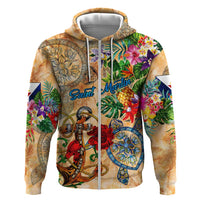 Saint Martin Hoodie Geographic Coordinate Anchor - Turlte Tropical