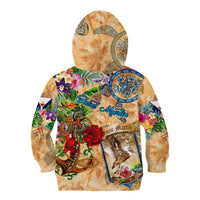 Saint Martin Kid Hoodie Geographic Coordinate Anchor - Turlte Tropical