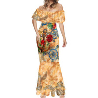 Saint Martin Mermaid Dress Geographic Coordinate Anchor - Turlte Tropical