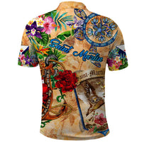 Saint Martin Polo Shirt Geographic Coordinate Anchor - Turlte Tropical