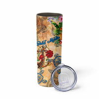Saint Martin Skinny Tumbler Geographic Coordinate Anchor - Turlte Tropical