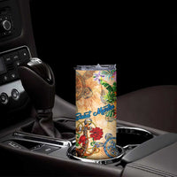 Saint Martin Skinny Tumbler Geographic Coordinate Anchor - Turlte Tropical