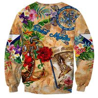 Saint Martin Sweatshirt Geographic Coordinate Anchor - Turlte Tropical