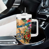 Saint Martin Tumbler With Handle Geographic Coordinate Anchor - Turlte Tropical