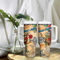 Saint Martin Tumbler With Handle Geographic Coordinate Anchor - Turlte Tropical