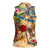 Saint Martin Women Sleeveless Polo Shirt Geographic Coordinate Anchor - Turlte Tropical