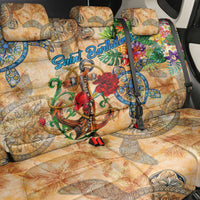 Saint Barthelemy Back Car Seat Cover Geographic Coordinate Anchor - Turlte Tropical