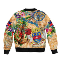 Saint Barthelemy Bomber Jacket Geographic Coordinate Anchor - Turlte Tropical