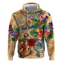 Saint Barthelemy Hoodie Geographic Coordinate Anchor - Turlte Tropical