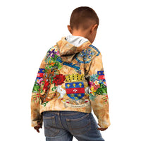Saint Barthelemy Kid Hoodie Geographic Coordinate Anchor - Turlte Tropical