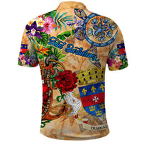 Saint Barthelemy Polo Shirt Geographic Coordinate Anchor - Turlte Tropical