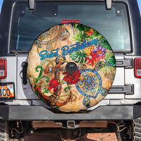 Saint Barthelemy Spare Tire Cover Geographic Coordinate Anchor - Turlte Tropical