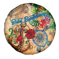 Saint Barthelemy Spare Tire Cover Geographic Coordinate Anchor - Turlte Tropical