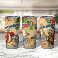 Saint Barthelemy Tumbler Cup Geographic Coordinate Anchor - Turlte Tropical