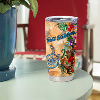 Saint Barthelemy Tumbler Cup Geographic Coordinate Anchor - Turlte Tropical