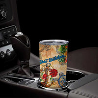 Saint Barthelemy Tumbler Cup Geographic Coordinate Anchor - Turlte Tropical