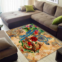 San Andrés and Providencia Area Rug Geographic Coordinate Anchor - Turlte Tropical