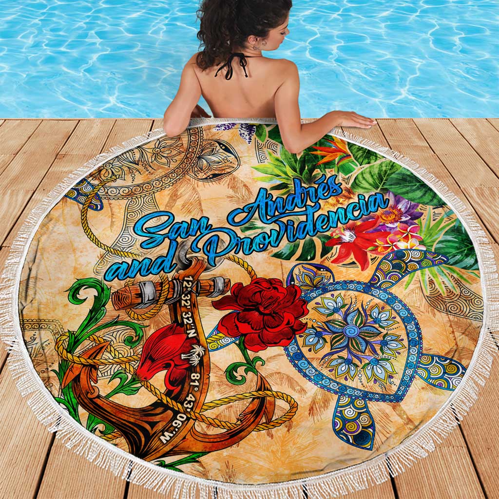 San Andrés and Providencia Beach Blanket Geographic Coordinate Anchor - Turlte Tropical
