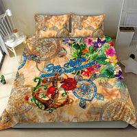 San Andrés and Providencia Bedding Set Geographic Coordinate Anchor - Turlte Tropical