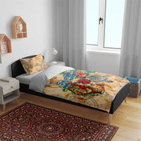 San Andrés and Providencia Bedding Set Geographic Coordinate Anchor - Turlte Tropical