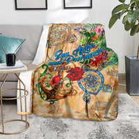 San Andrés and Providencia Blanket Geographic Coordinate Anchor - Turlte Tropical