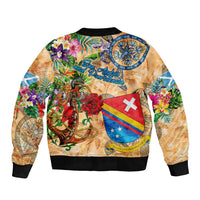 San Andrés and Providencia Bomber Jacket Geographic Coordinate Anchor - Turlte Tropical