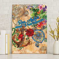 San Andrés and Providencia Canvas Wall Art Geographic Coordinate Anchor - Turlte Tropical