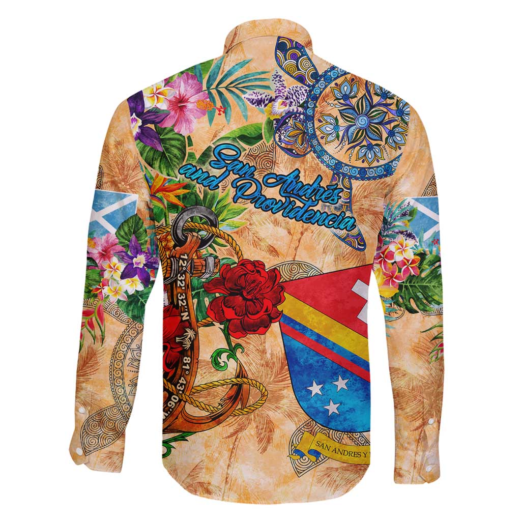 San Andrés and Providencia Family Matching Mermaid Dress and Hawaiian Shirt Geographic Coordinate Anchor - Turlte Tropical