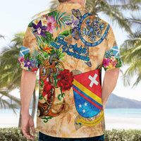 San Andrés and Providencia Hawaiian Shirt Geographic Coordinate Anchor - Turlte Tropical