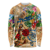 San Andrés and Providencia Long Sleeve Shirt Geographic Coordinate Anchor - Turlte Tropical