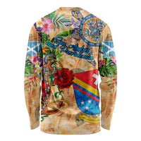 San Andrés and Providencia Long Sleeve Shirt Geographic Coordinate Anchor - Turlte Tropical