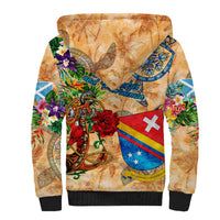 San Andrés and Providencia Sherpa Hoodie Geographic Coordinate Anchor - Turlte Tropical