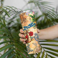 San Andrés and Providencia Skinny Tumbler Geographic Coordinate Anchor - Turlte Tropical