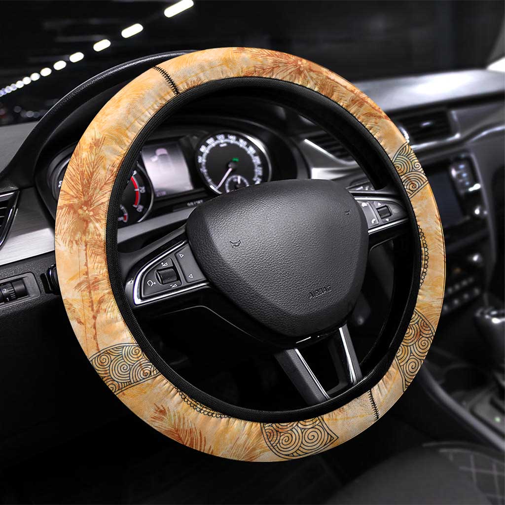 San Andrés and Providencia Steering Wheel Cover Geographic Coordinate Anchor - Turlte Tropical