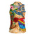 San Andrés and Providencia Women Sleeveless Polo Shirt Geographic Coordinate Anchor - Turlte Tropical