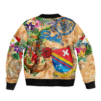 Saba Bomber Jacket Geographic Coordinate Anchor - Turlte Tropical