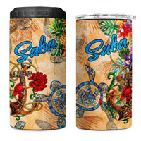Saba 4 in 1 Can Cooler Tumbler Geographic Coordinate Anchor - Turlte Tropical