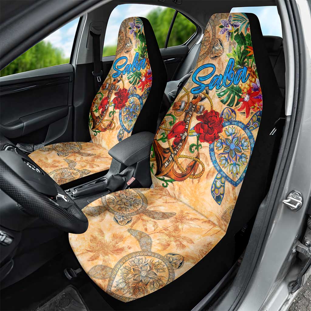 Saba Car Seat Cover Geographic Coordinate Anchor - Turlte Tropical