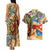 Saba Couples Matching Tank Maxi Dress and Hawaiian Shirt Geographic Coordinate Anchor - Turlte Tropical