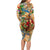Saba Family Matching Long Sleeve Bodycon Dress and Hawaiian Shirt Geographic Coordinate Anchor - Turlte Tropical