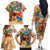 Saba Family Matching Off The Shoulder Long Sleeve Dress and Hawaiian Shirt Geographic Coordinate Anchor - Turlte Tropical