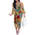 Saba Family Matching Off The Shoulder Long Sleeve Dress and Hawaiian Shirt Geographic Coordinate Anchor - Turlte Tropical