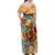 Saba Family Matching Off Shoulder Maxi Dress and Hawaiian Shirt Geographic Coordinate Anchor - Turlte Tropical