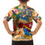 Saba Family Matching Off Shoulder Short Dress and Hawaiian Shirt Geographic Coordinate Anchor - Turlte Tropical